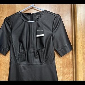 Black faux leather dress from Topshop, US size 4
